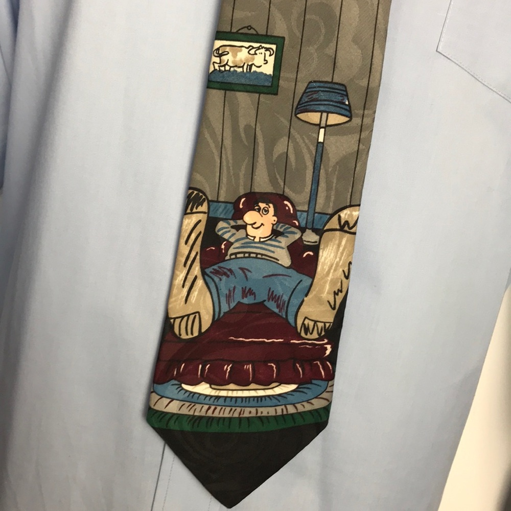 Hallmark Couch Potato Dad Novelty Tie
